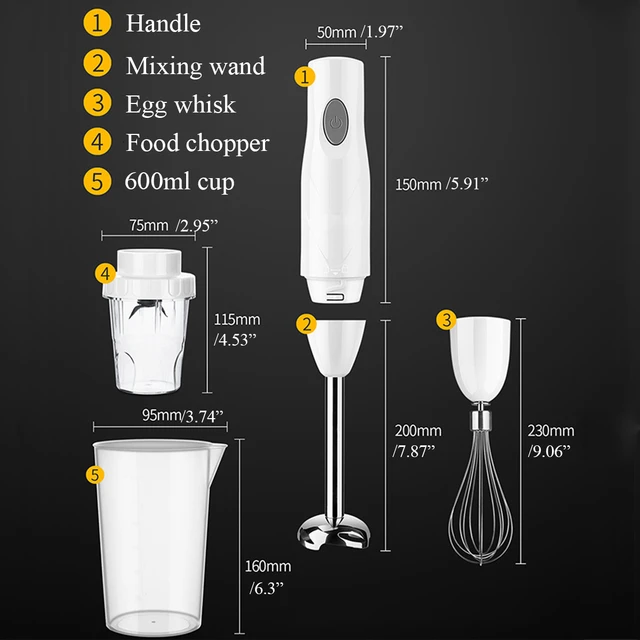 2 Blades 4 in 1 Electric Food Blender Multifunctional Mixer household  Detachable Stainless Steel hand-held stirring rod 220V - AliExpress
