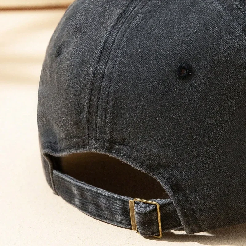 Print Cap Washed Cotton Adjustable Classic Style Baseball Cap Sports Duckbill Hat for Men and Women