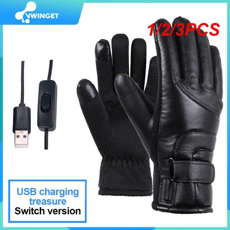 

1/2/3 шт. перчатки с электрическим подогревом, перезаряжаемые перчатки с подогревом для рук с USB, зимние мотоциклетные термоперчатки, велосипедные перчатки с сенсорным экраном
