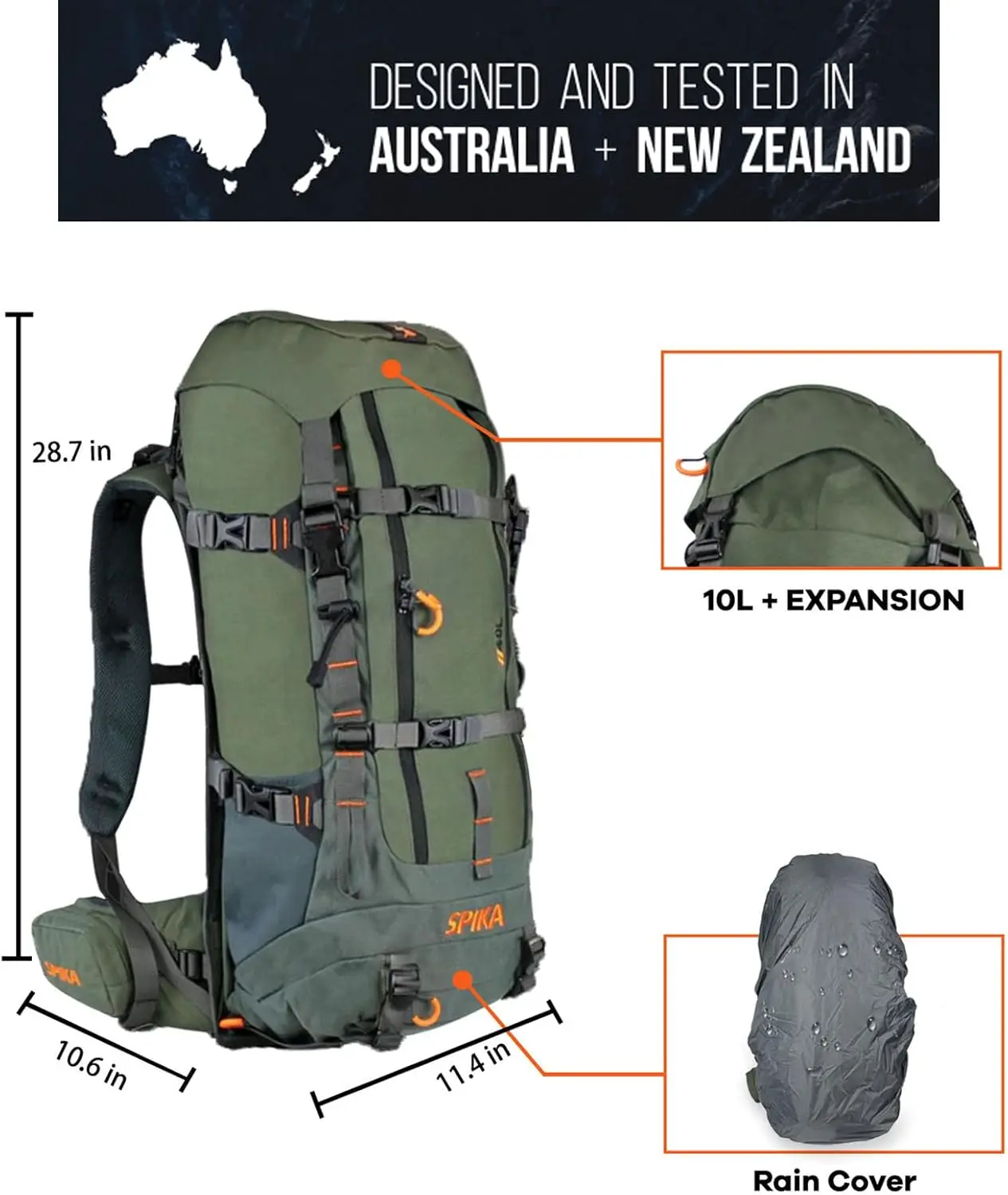 Hunting Backpacks for Men,Internal Frame Hunting Pack with Rifle Holder,40L/80L + Extendable Capacity for Bow Rifle Gun