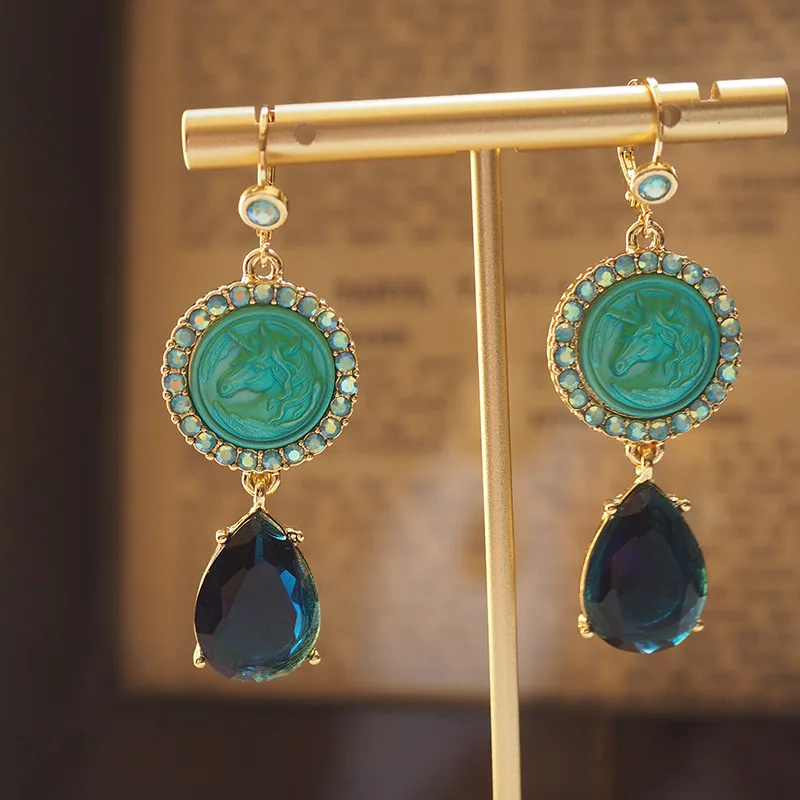 

Vintage Unicorn Embossed Tassel Women's Earrings