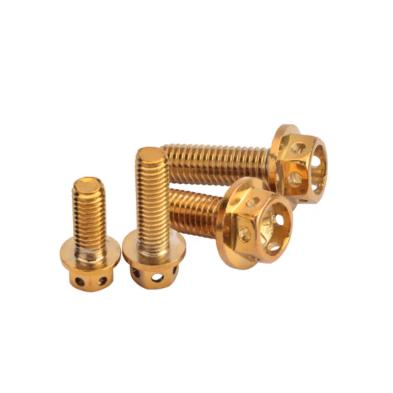 

10 Pieces Motorcycle Ornament Hollow Screws M6 / M8 304 Stainless Steel Golden Color