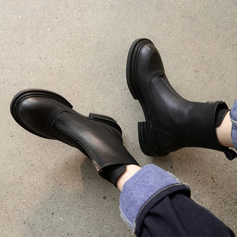 Stivali Donna Sopra Il Ginocchio In Pelle PU - Tacco 4 Cm, Punta Tonda, Invernali Alla Moda - Foto 2