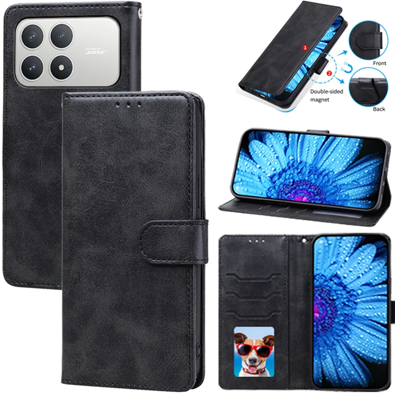 Leather Flip Wallet Case - Elegant Silicone Book Cover