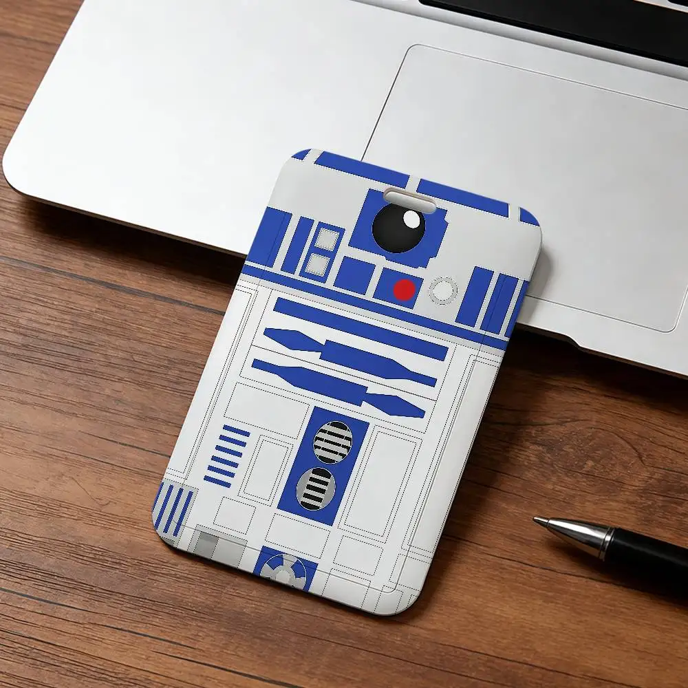 Fun Film R2-D2 Star Wars Fanart Ausweishalter für Kreditkarten, Visitenkarten und Ausweise mit Umhängeband und Schlüsselanhänger – Detail 6