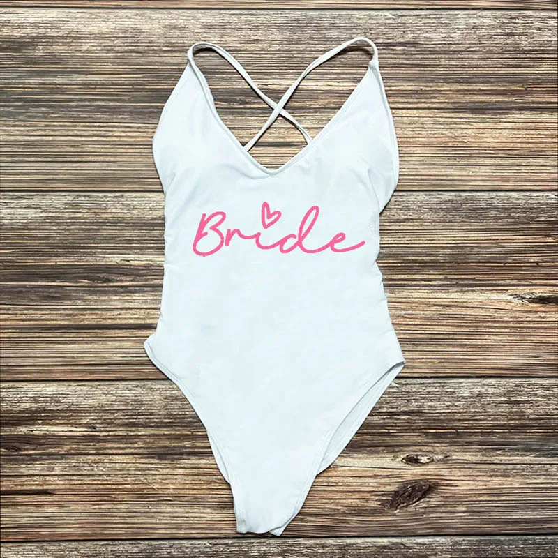 One-Piece Swimsuit Squad Women Swimwear Party Bathing Suit Summer Beachwear for Bride Team S-3XL one piece swimsuit women swimsuit