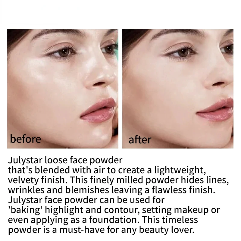 Waterproof and Sweatproof Matte Setting Powder Provides Coverage Controls Oil Long Lasting Makeup Without Creasing or Caking