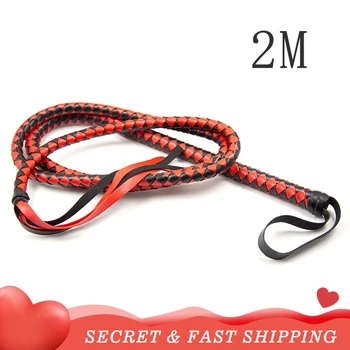 Long Bdsm Whip Bondage Erotic Riding Horse Crop Hunting Fetish Leather Spanking Paddle Pony Play Flogger Sex Toys for Couples 1