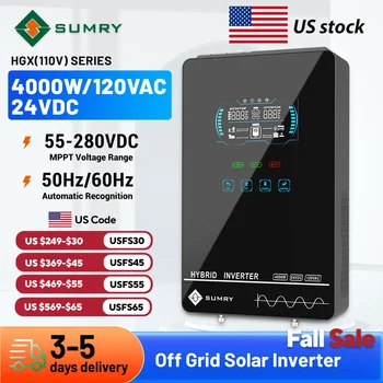 Sumry 4000W Off-Grid Hybrid Inverter, 24V 140A, 5600W MPPT, Pure Sine Wave 1
