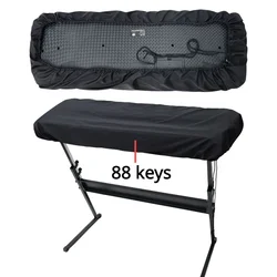 Enhanced Black Piano Dust Cover for Keyboards with Adjustable Drawstring (Black-88 keys)