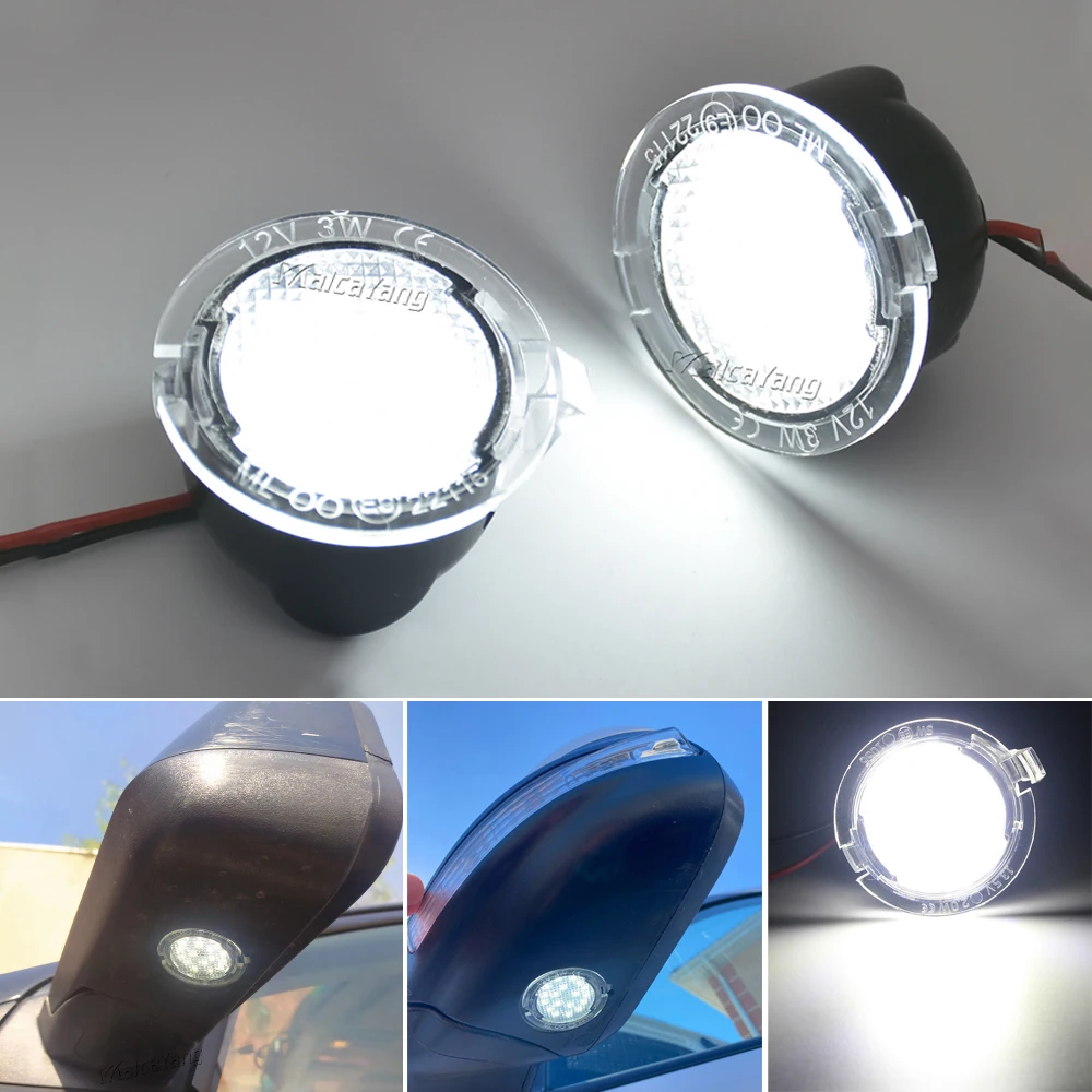 2Pcs Car Led Under Side Specchietto Retrovisore Luce Pozzanghera Lampada Di Benvenuto Per Ford F-150 Mondeo Mk5 Edge Fusion Explorer Flex Taurus