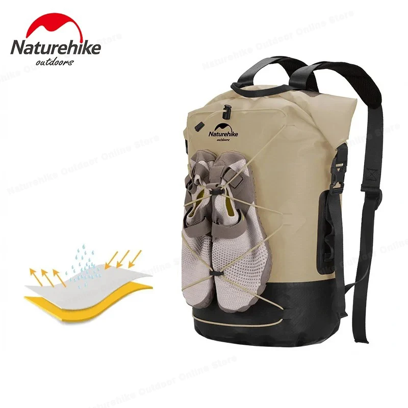 

Naturehike New Dry Wet Separation 20L 30L 40L TPU Waterproof Bag Outdoor Storage Bag Large Capacity Backpack Not Included Shoes