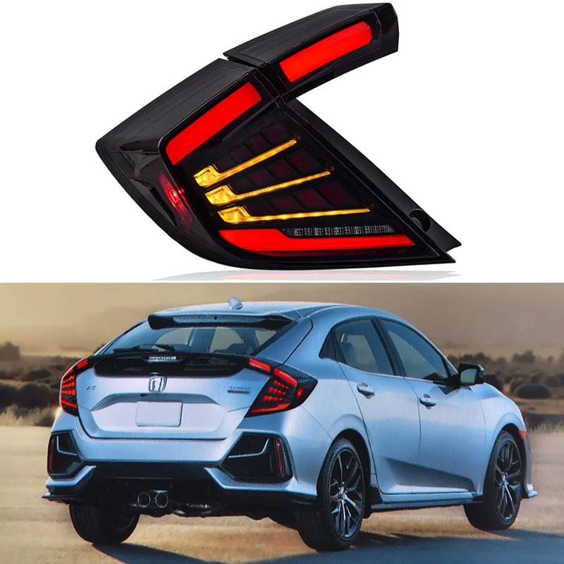 

Car LED Tail Lights For Honda Civic Hatchback Type R 2016 2017 - 2020 Rear Fog Lamp Brake Light Reverse Turn Signal Taillight