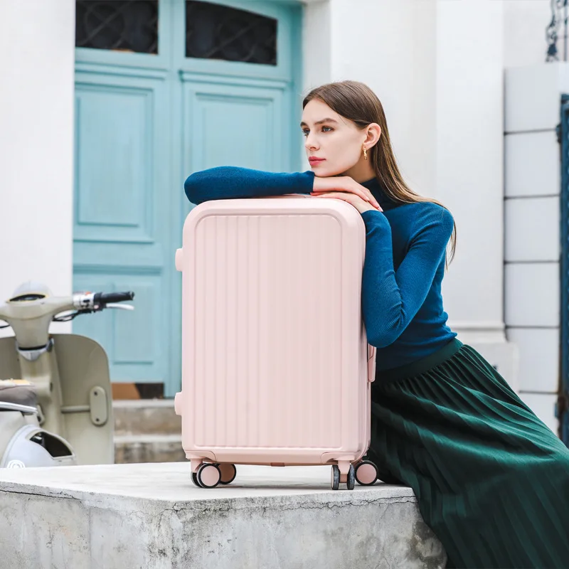PLUENLI Lightweight Luggage Women's Universal Wheel Boarding Password Suitcase Large Capacity Trolley Case Wear-Resistant