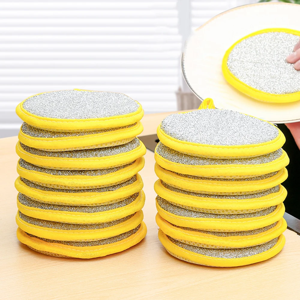 

10PCS Double Side Dishwashing Sponge Dish Washing Brush Pan Pot Dish Wash Sponges Household Cleaning Reusable Kitchen Tools
