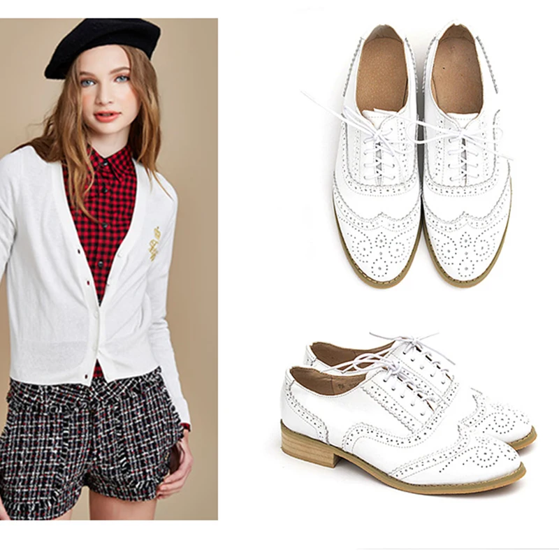 Women's Leather Summer Platform Sneakers Flat Casual Oxford Shoes Loafers Moccasins Spring Vintage for Woman Trend New