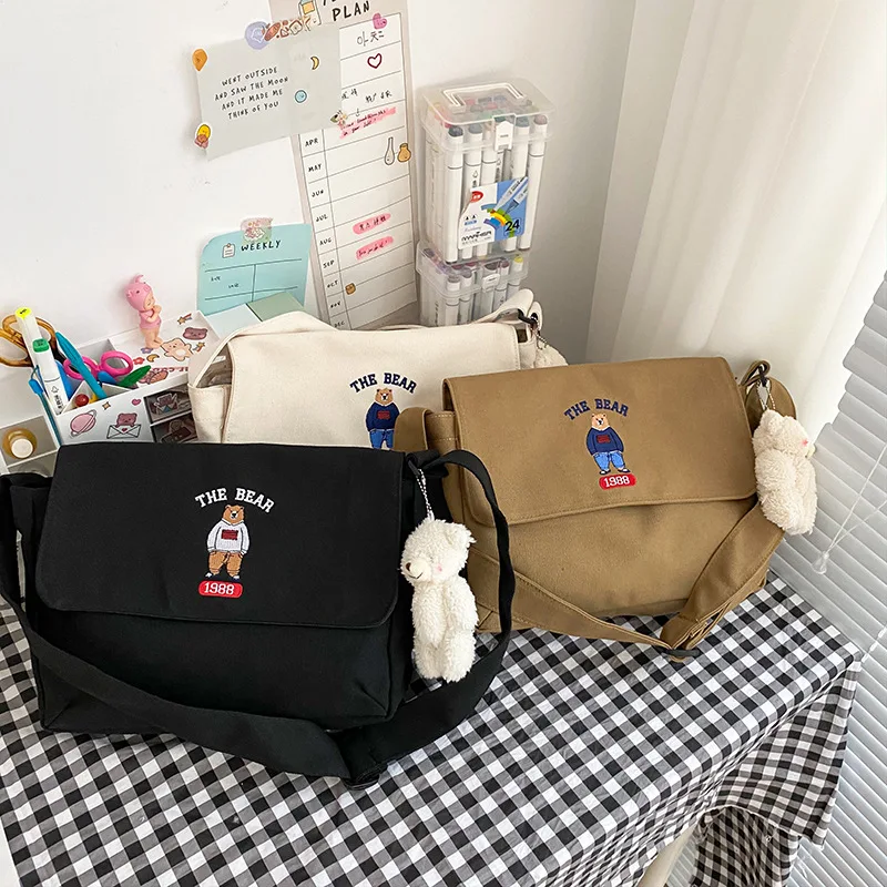 

Japanese Harajuku Kawaii Crossbody Bags for Teenager Girls Cute Vintage Women's Handbags College Students Casual Shoulder Bags