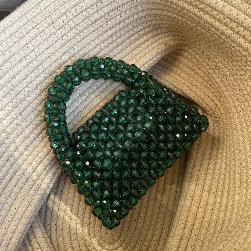 Pearl Bag Clear Acrylic Crystal Stone Bead Box Totes Designer