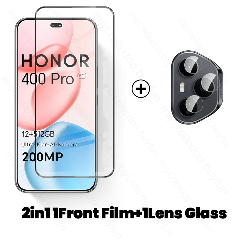8-in-1 Tempered Glass Case with Curved Screen and Camera Protector