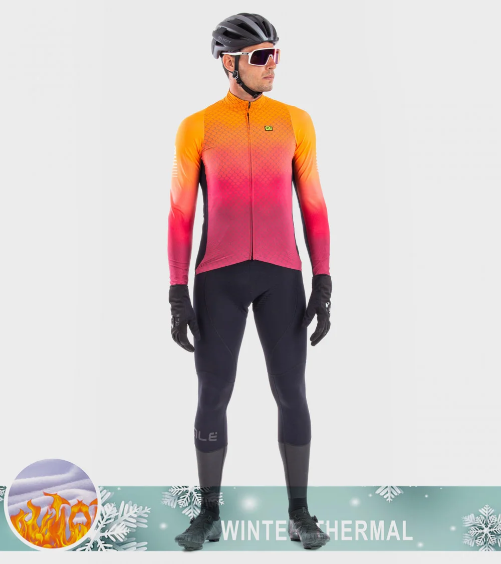 

Aie Nieuwe Wielertrui Set Heren Lange Mouwen Bike Jersey Pak 9d Gel Pad Broek Winter Mtb Fietskleding 2024