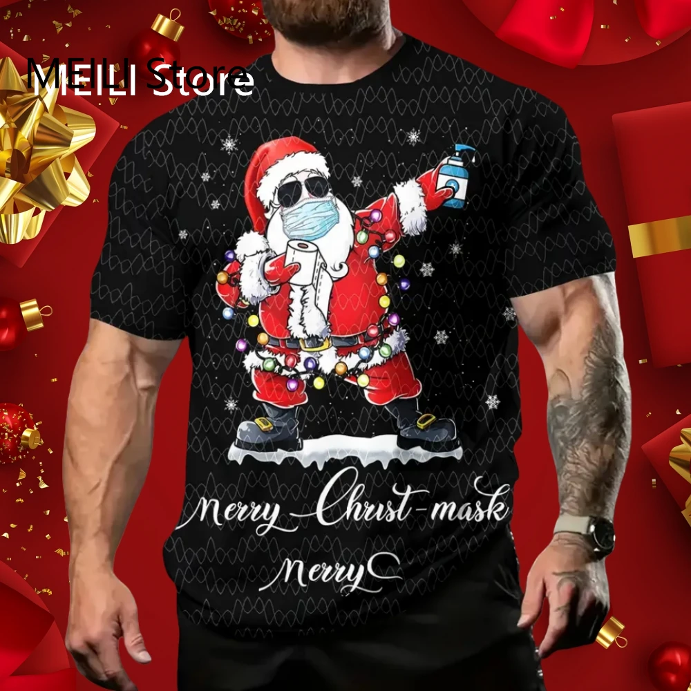 3D Printed T-Shirts Christmas Men's