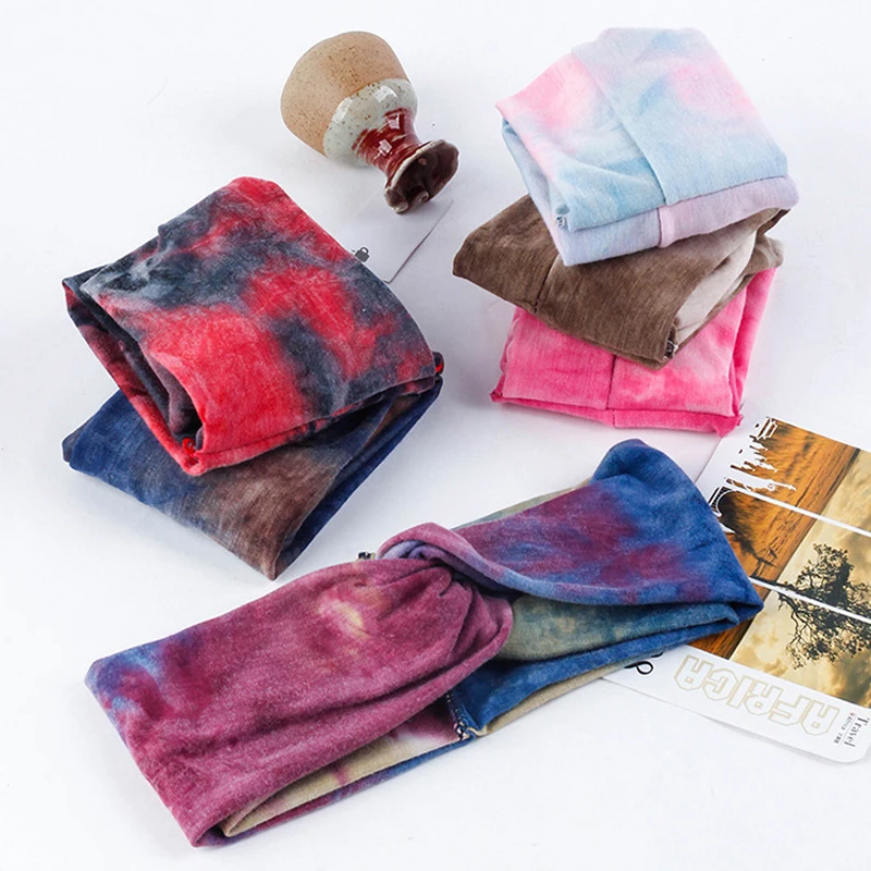 

2020 Cotton Headband for Women Folding Sports Hairband Breathable Comfortable Elastic Yoga Hair Band Printing Turban