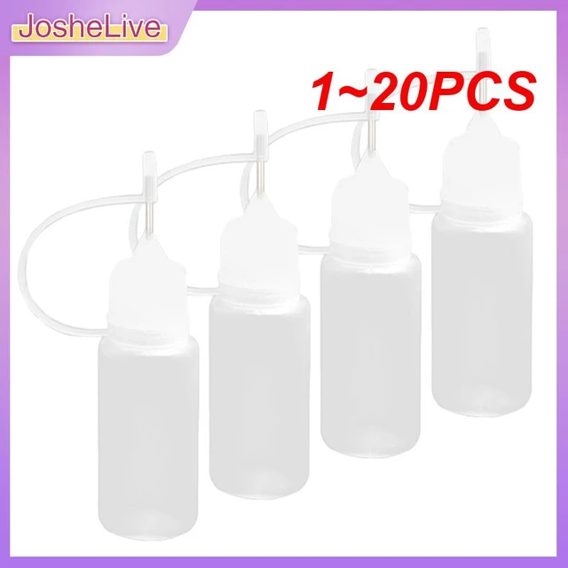 10Pcs 30Ml Plastic Squeezable Tip Applicator Bottle Refillable Dropper  Bottles With Needle Tip Caps For Glue DIY - AliExpress