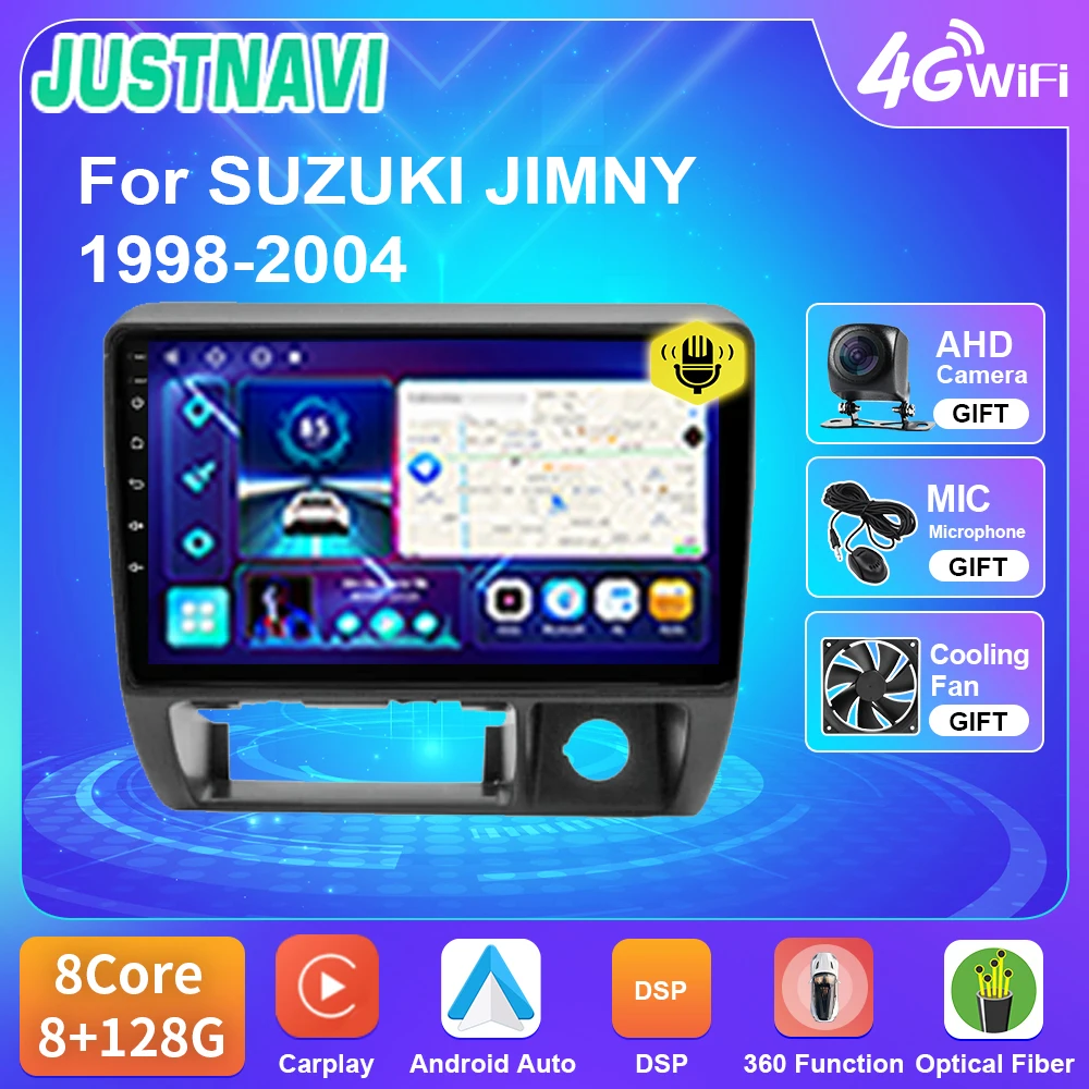 

JUSTNAVI QT10 Car Radio For SUZUKI JIMNY 1998-2004 Android Auto 4G WIFI BT DSP RDS Carplay GPS Navigation No DVD Player 2 Din