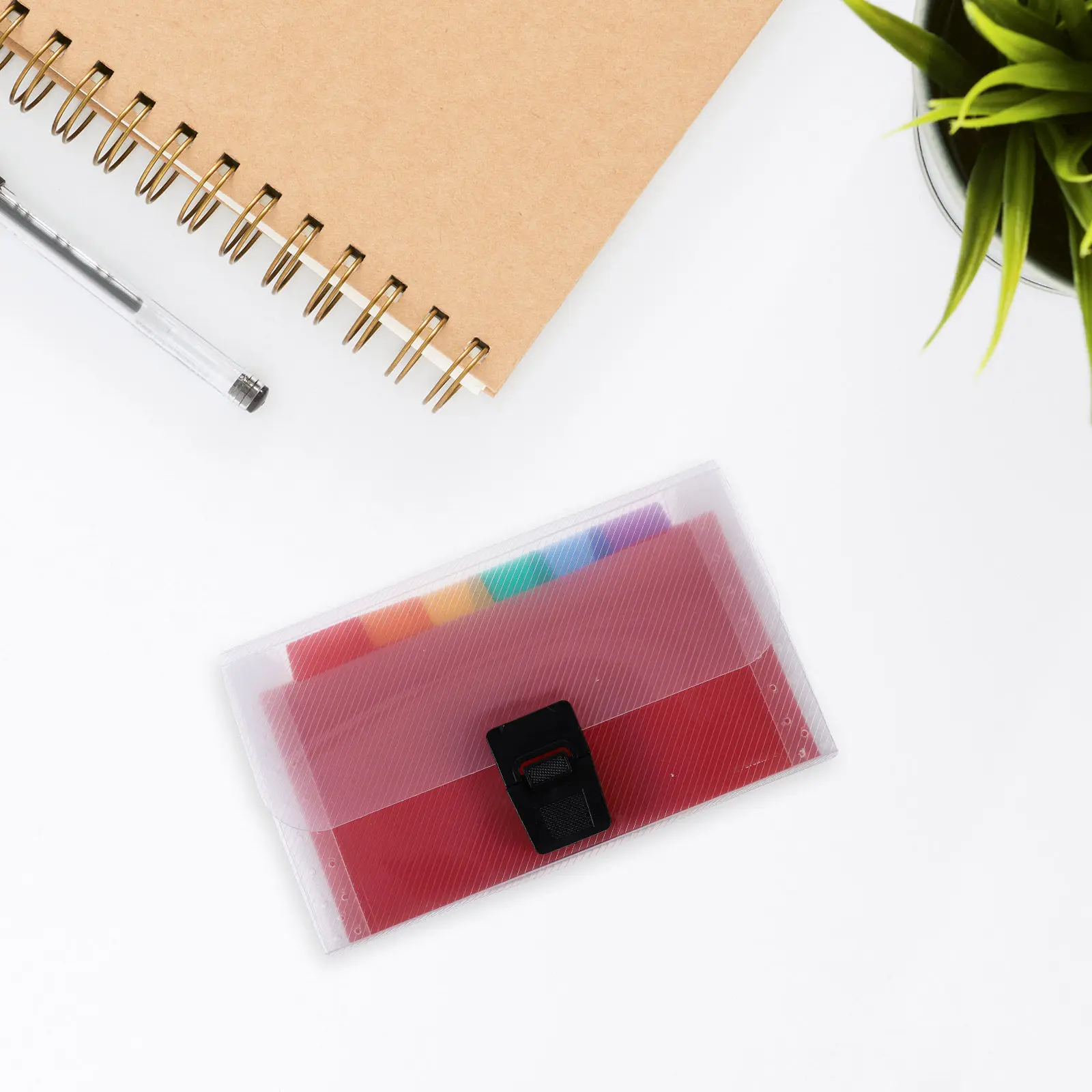 레인보우 아코디언 파일 폴더 플라스틱 확장형 정리함 휴대용 다중 포켓 파일 정리함 문서 영수증 쿠폰 보관함