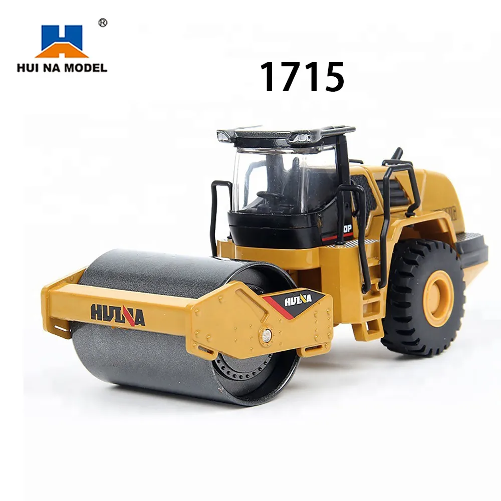 

HUINA Alloy Roller Excavator Model Backhoe Loader Tractor Miniature Car Scale Trucks Collection 1715 1:50 Toy Carts Boy Child