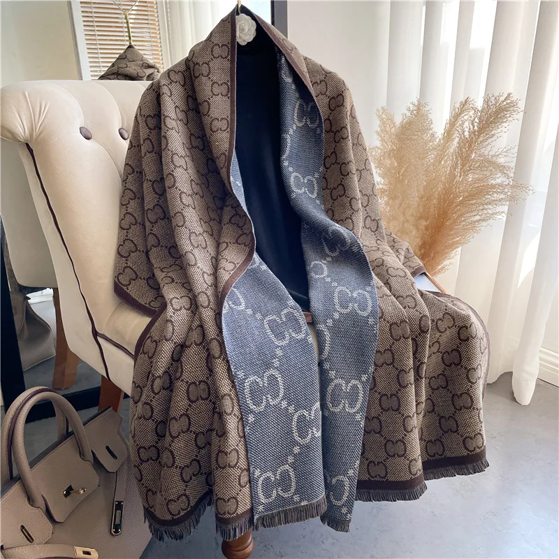 

Luxury Brand Scarf Women Winter Cashmere Scarves Large Shawl Wraps Pashmina Blanket Designer Neckerchief Female Foulard Bufandas