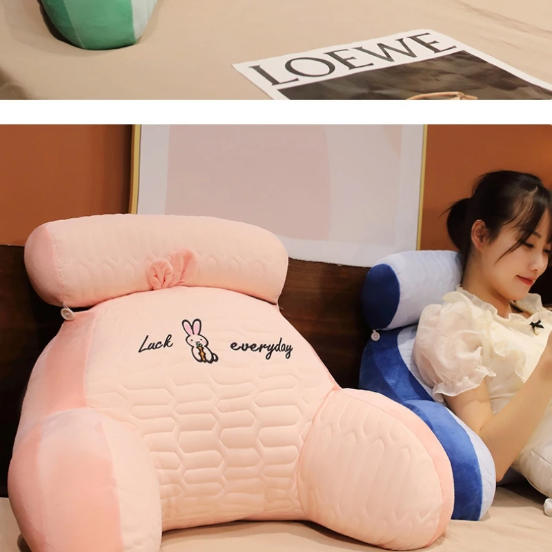 

Dormitory Bed Back Cushion Office Pillow Triangular Solid Color Lumbar Support Pillow Bedside Soft Large Backrest Waist Cushion