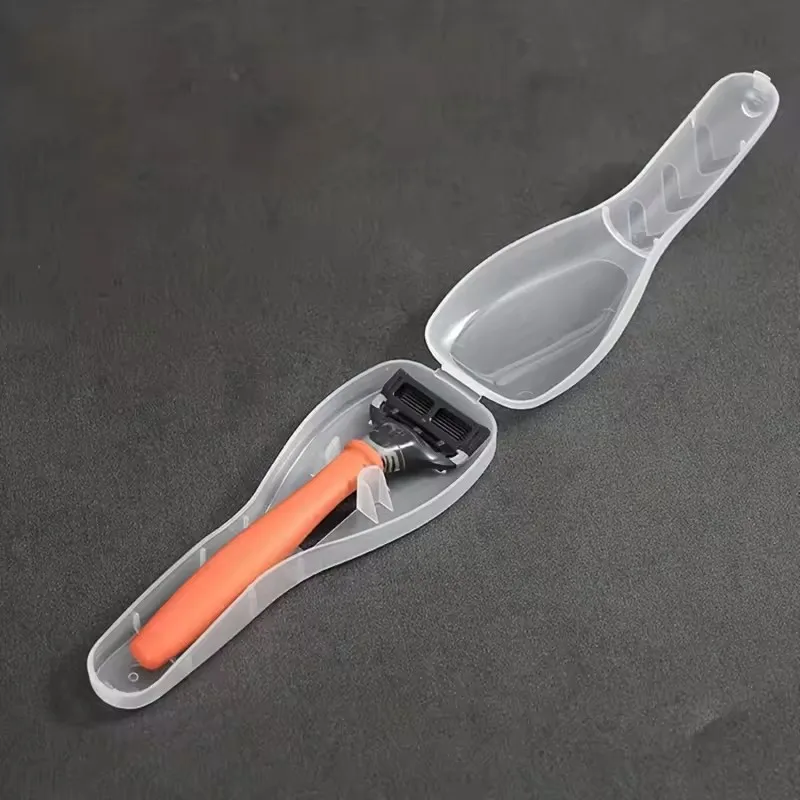 Clear Portable Travel Razor Protector Case - Shaver Holder and Storage Box