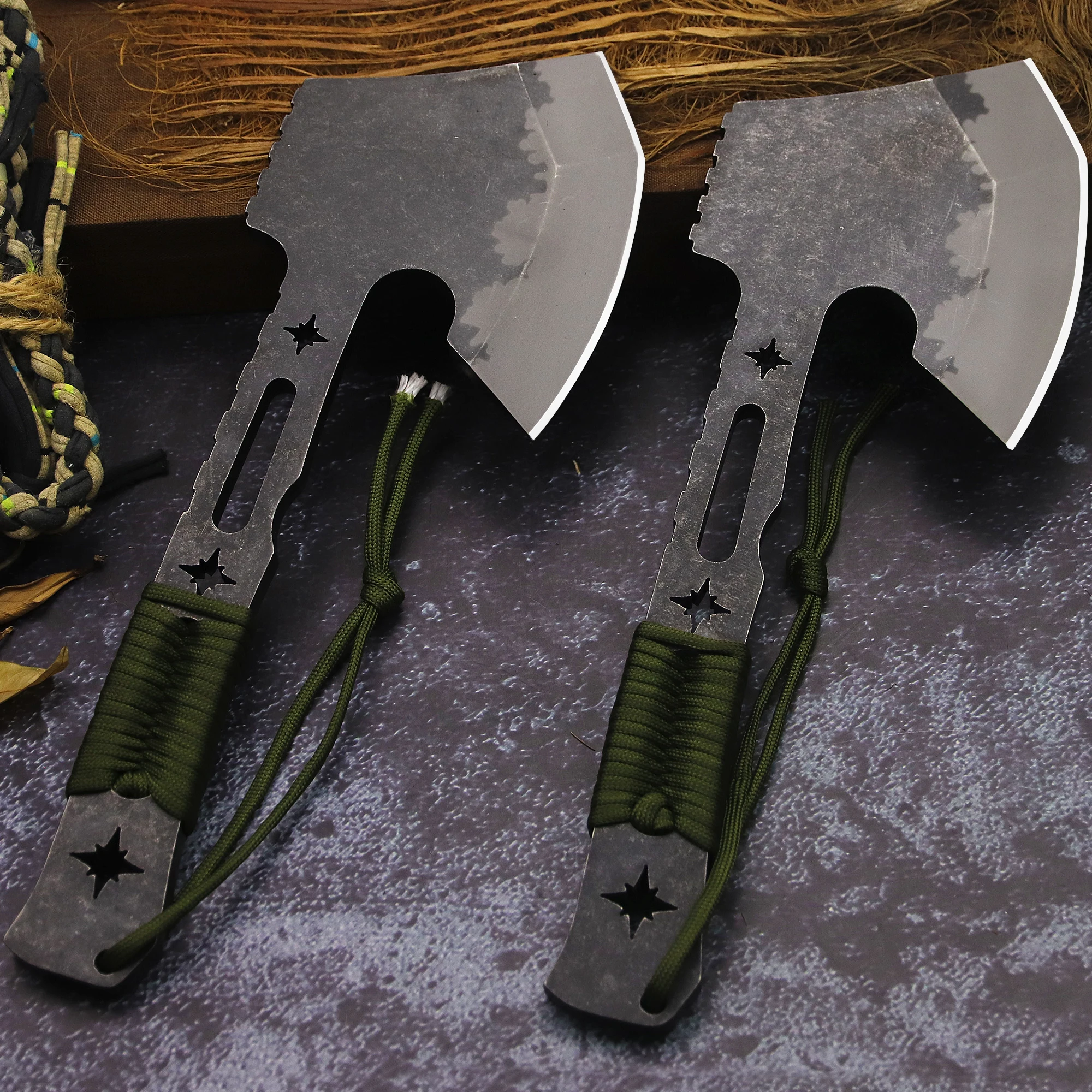 BA-KOR German outdoor camping axe DC53 steel 10mm thick integrated multi-purpose axe + axe sheath, forest logging axe, tool axe