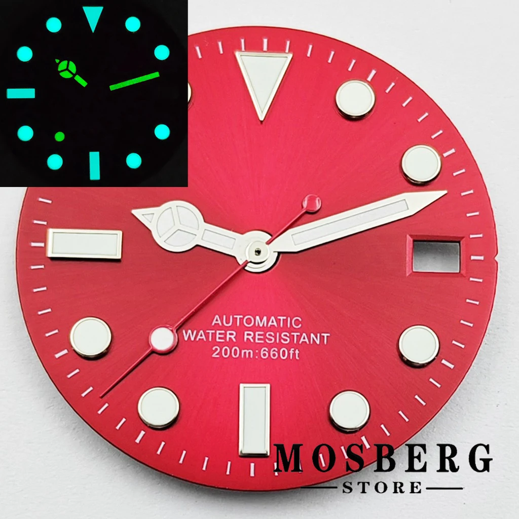 Red 28.5mm Luminous Watch Dial with Hands - Premium Watch Accessory