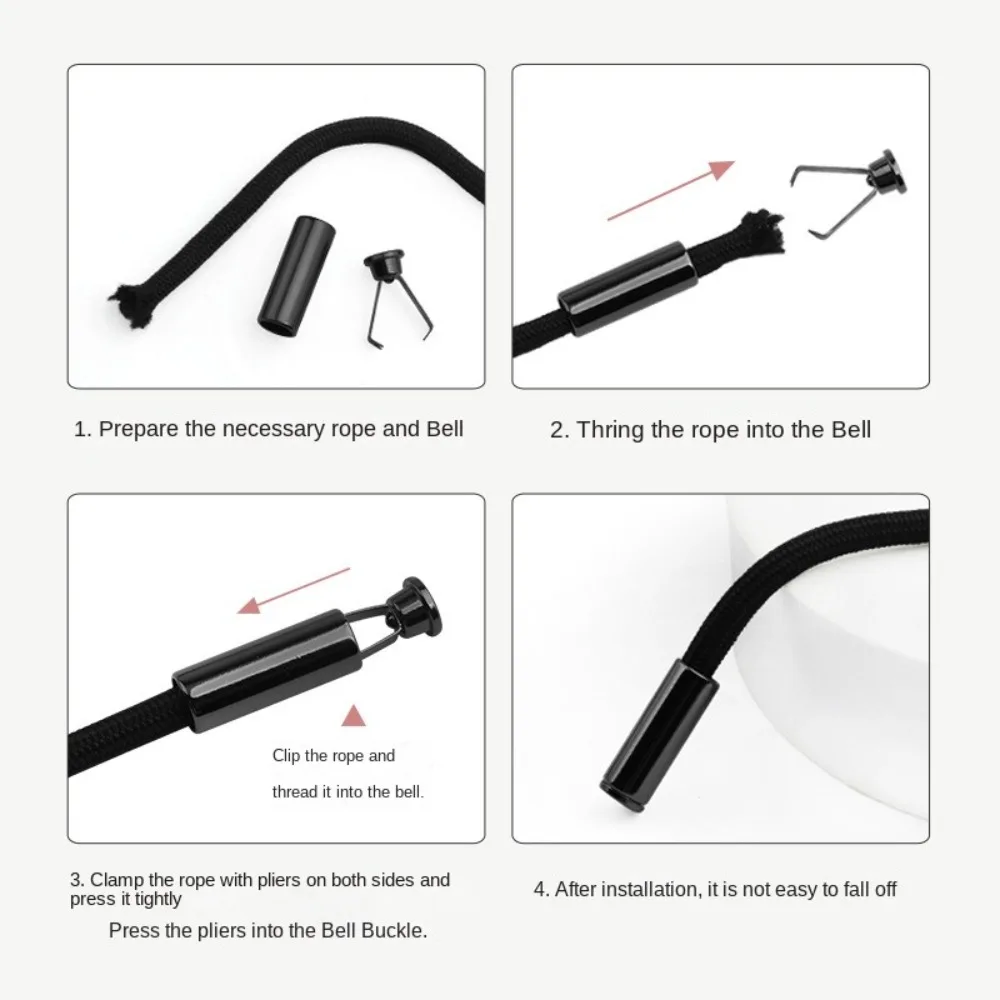 10개 금속 로프 엔드 스토퍼 버튼 DIY 탈부착 가능한 드로스트링 코드 잠금장치 뚜껑 포함 의류 백팩 로프