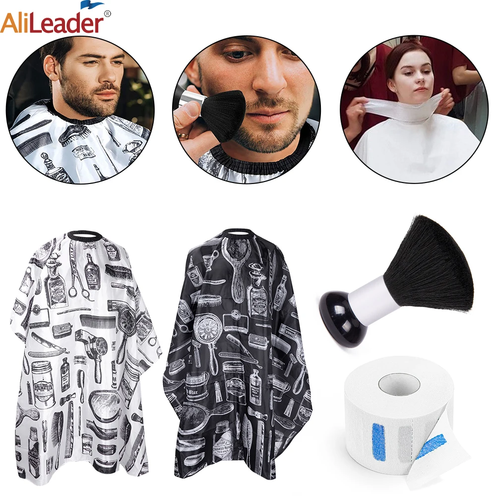 Alileader 1Pc Hair Cutting Cape Pro Salon Parrucchiere Parrucchiere Panno + 1Pc Neck Face Duster Brush + 1Pc Barber Neck Paper