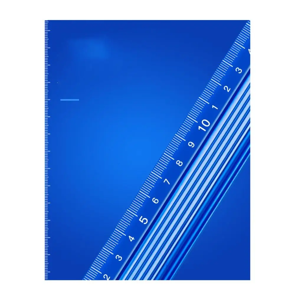 Aluminum Alloy Straight Scale Ruler Anti Slip Blue Calibration Ruler Multi-function Professional Aluminum Alloy Office