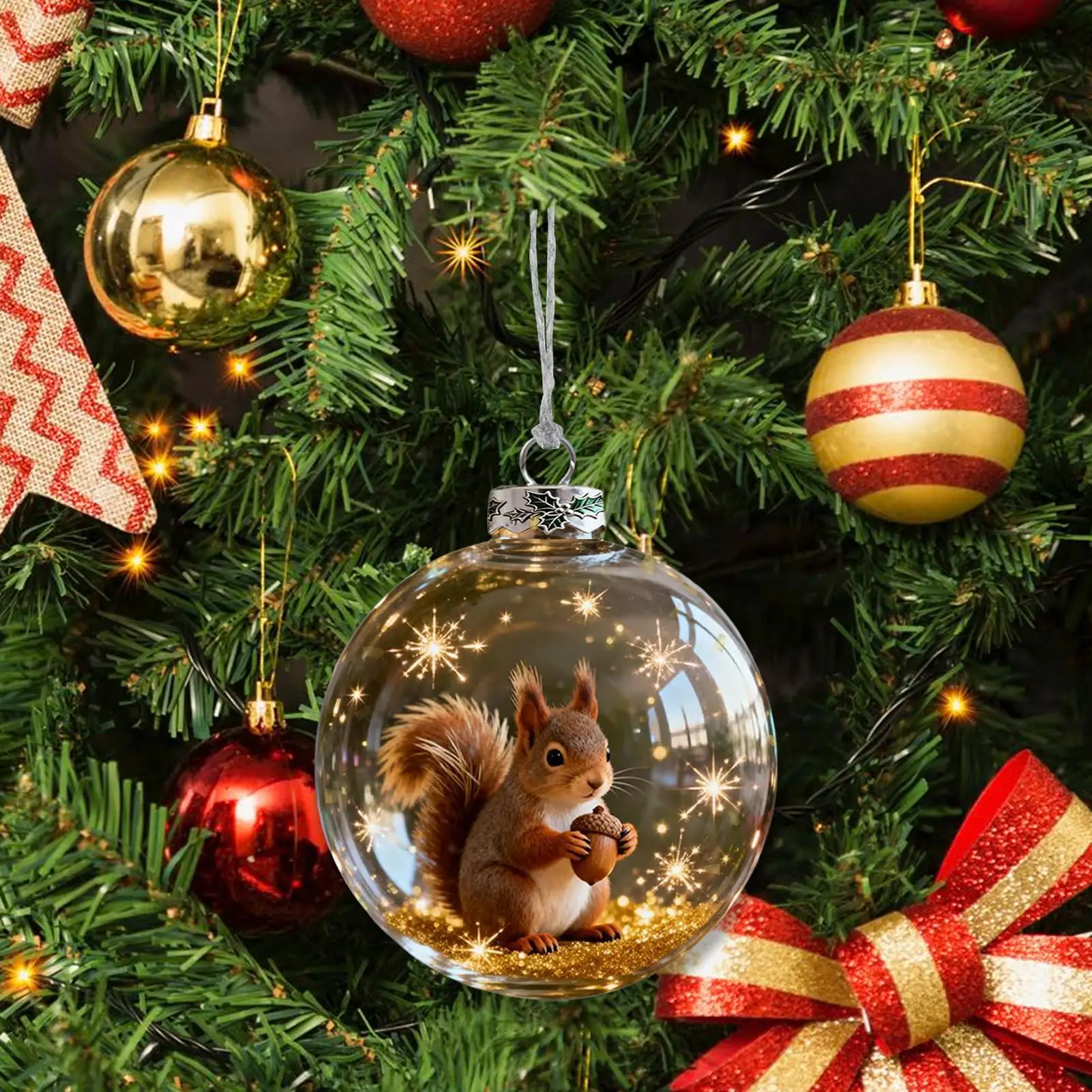 Christmas Ball Ornaments 3D Animal Ball Festive Decoration Holiday Decor Pendant Ornament for Wall Study Office Wreath Mantel
