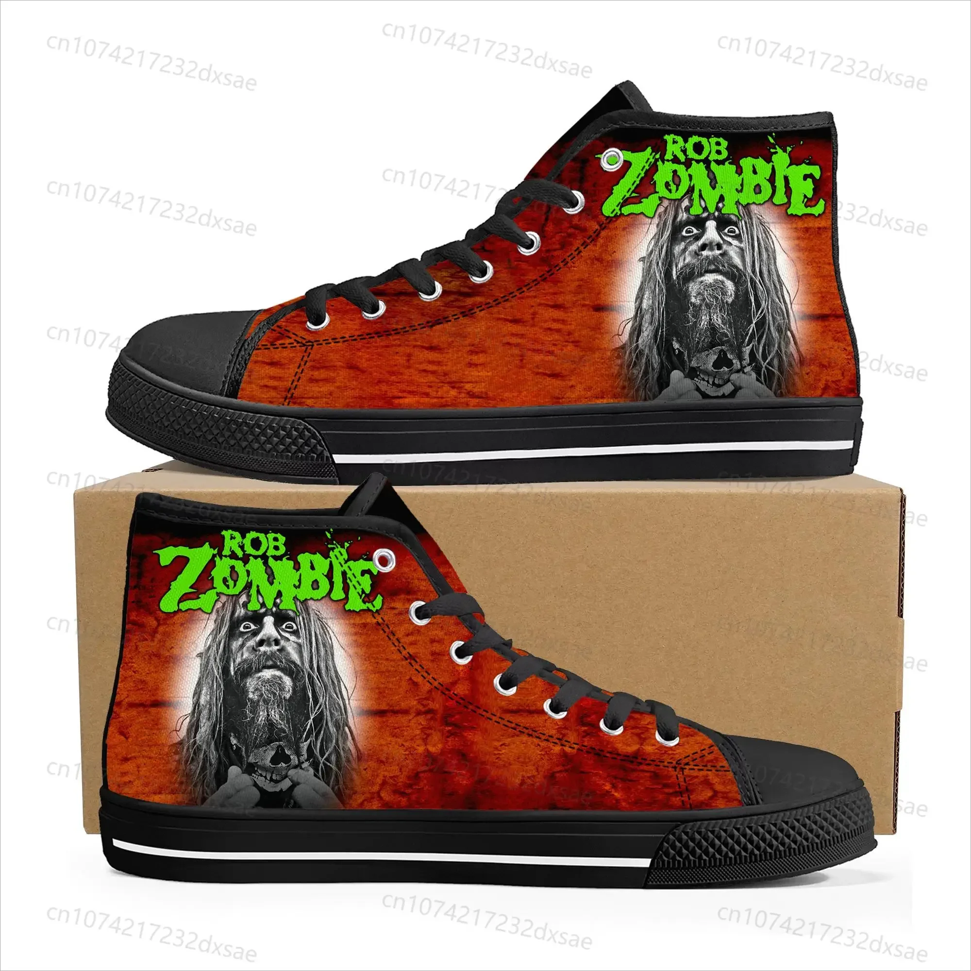 Rob Zombie Rock Singer High Top High Quality Sneakers Men Women Teenager Children Canvas Sneaker Casual Couple Shoes Custom Shoe