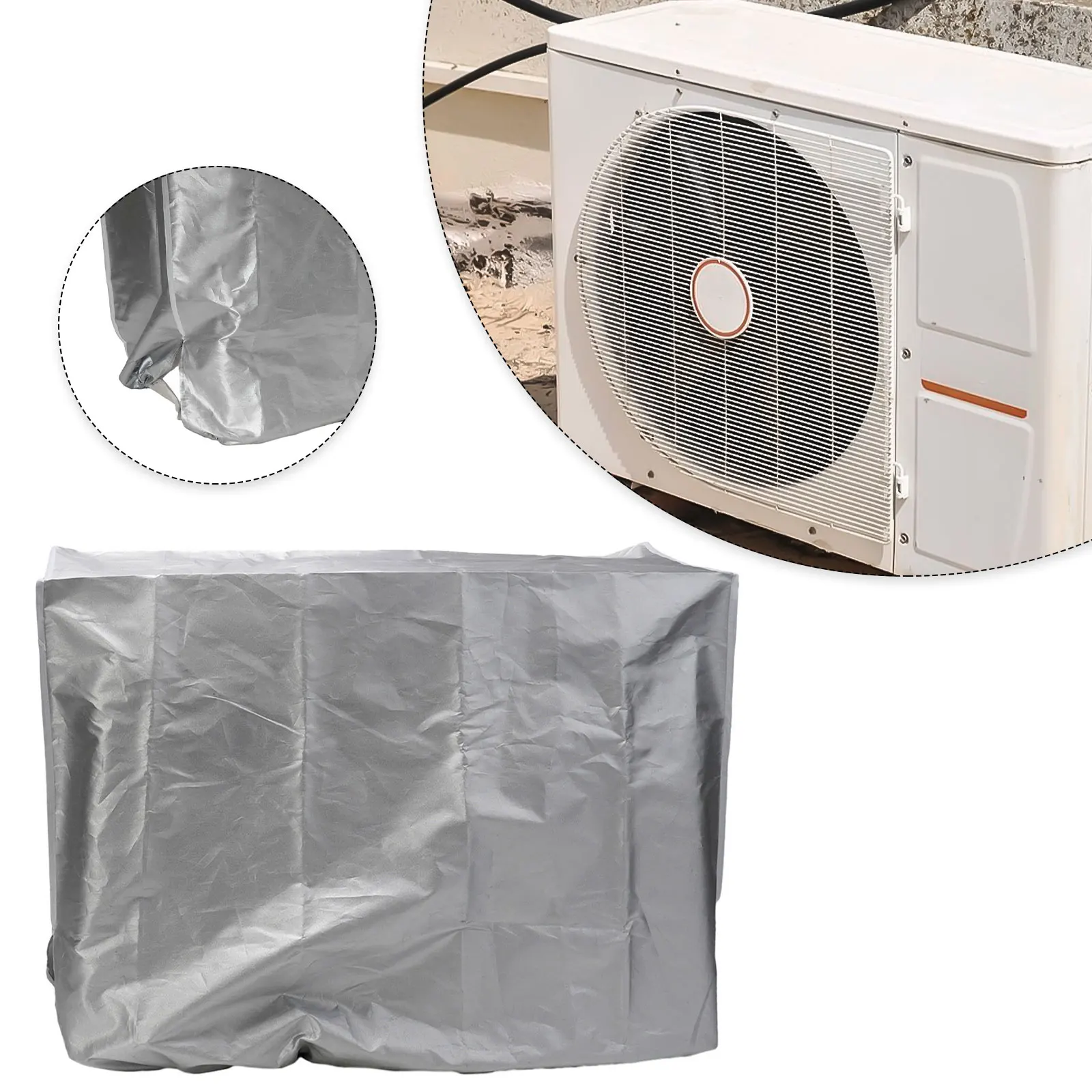 

High Quality Dust Cover Sunscreen Cover Outdoor Polyester Rainproof Silver Sunscreen Air Conditioner Dustproof Cover