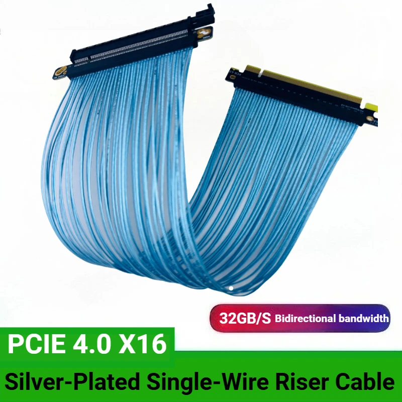 PCIe 4.0 X16 Riser Cable - 200mm Shielded Vertical Mount For Graphics Cards & Gaming PCs