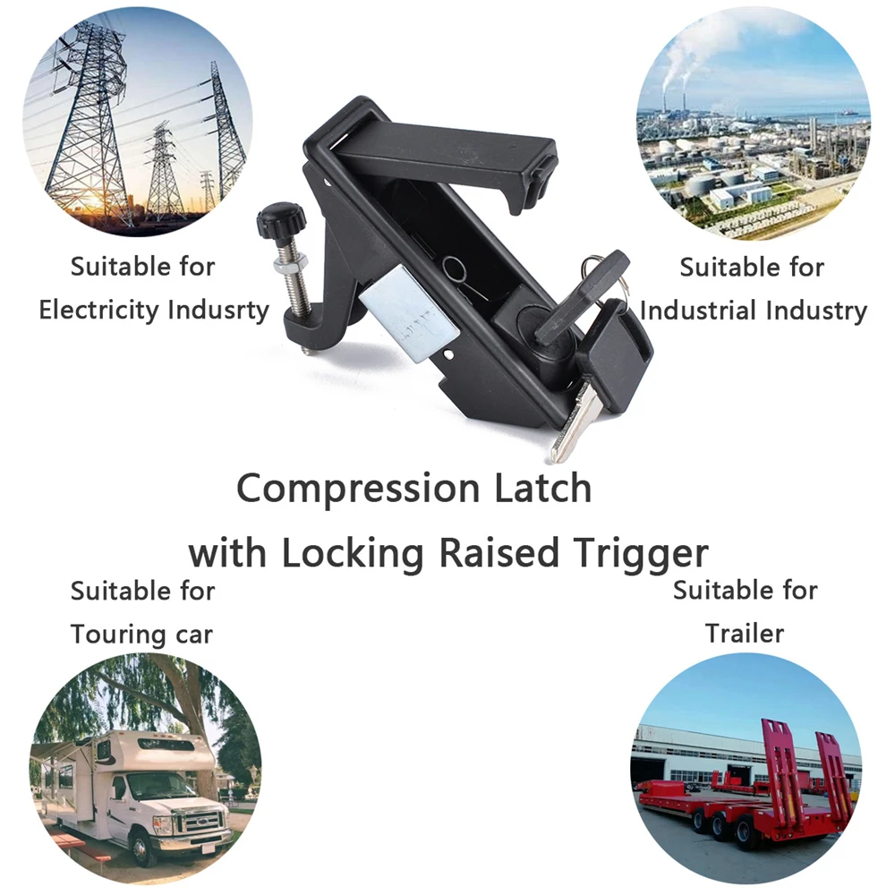 

Регулируемая ручная компрессионная защелка с порошковым покрытием из цинкового сплава с приподнятым триггером