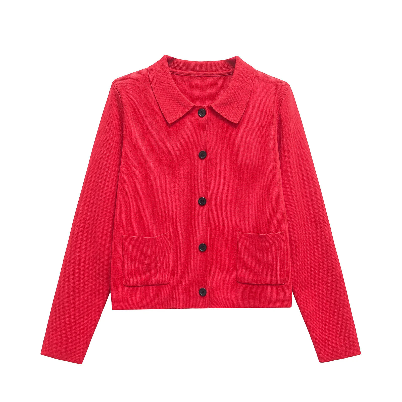 Women's Red Vintage Knit Cardigan Sweater