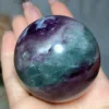 Natural Crystals Blue And Purple Fluorite Sphere Rainbow Flash High Quality Wholesale Polished Home Decorations Room Derco Gift 1