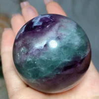 Natural Crystals Blue And Purple Fluorite Sphere Rainbow Flash High Quality Wholesale Polished Home Decorations Room Derco Gift 1