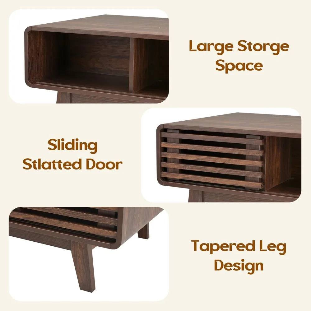 Coffee Table, Living Room Tables, Modern Table with Storage, Mid Century Farmhouse Wood Coffee Table for Living Room 5