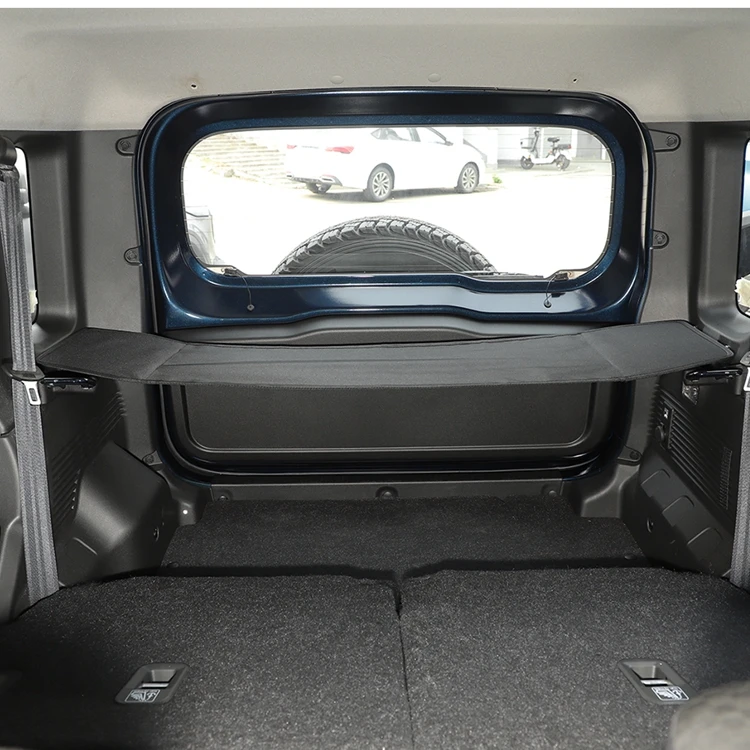 SHINEKA Rear Trunk Curtain Cover Storage Bag Net Organizer for Suzuki Jimny 4 Door 2019 Up Stowing Tidying Interior Accessories