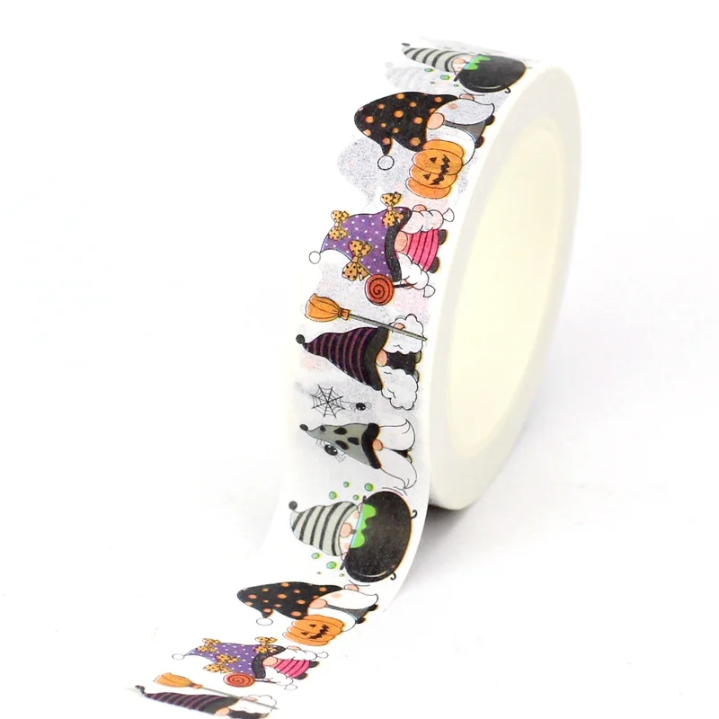 

NEW 1PC 10M Decorative Cute Funny Gnome for Halloween Day Washi Tapes Journal Adhesive Masking Tape Papeleria