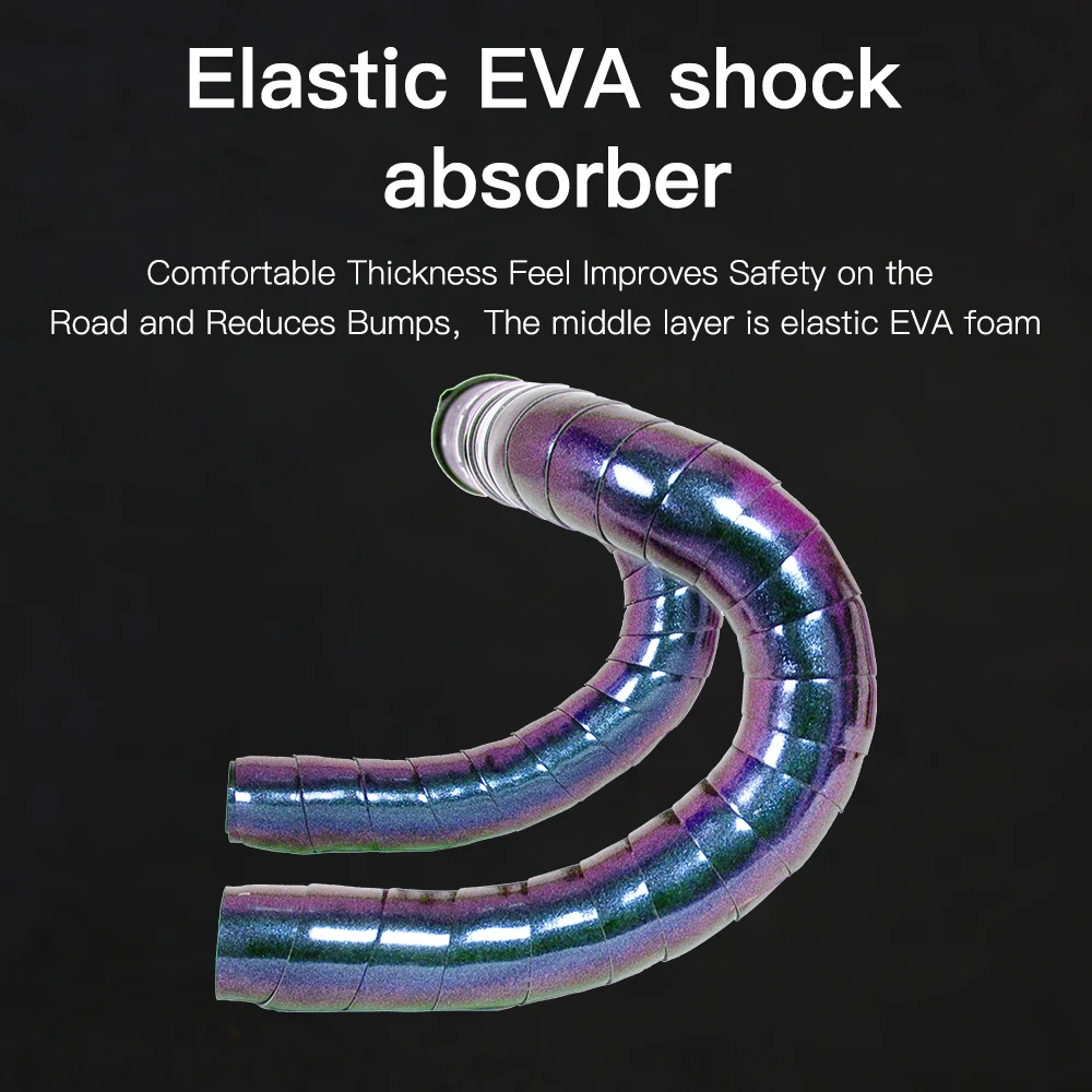 Road Bike Handlebar Wrap Reflective Elastic EVA Foam Lightweight Composite Three Mirror Chameleon Handle Strap MOTSUV